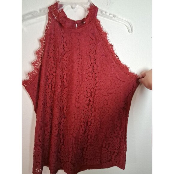 Tops - NWOT Lace Blouse Sleeveless Boho Party Business Casual Red Size 2XL